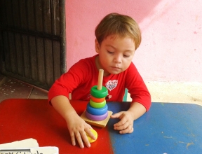 Child playing in the SOS Village in Leon, Nicaragua