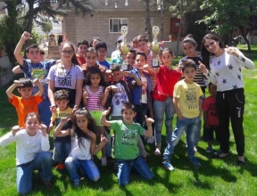 Children celebrating in Lebanon