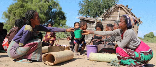 Sharing food in Madagascar