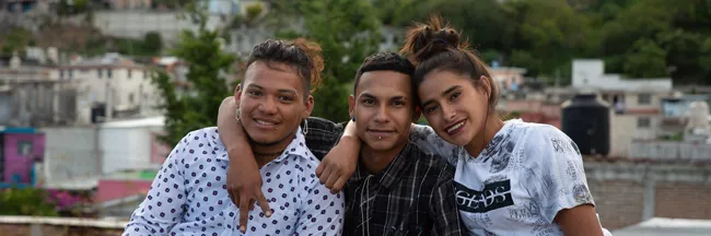With friends