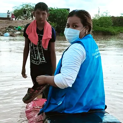 columbia aid worker with SOS