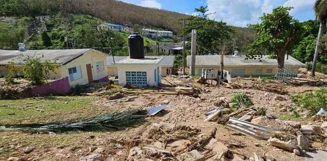 Hurricane damage in Montego Bay, Jamaica