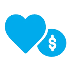 Heart and Donation Icon