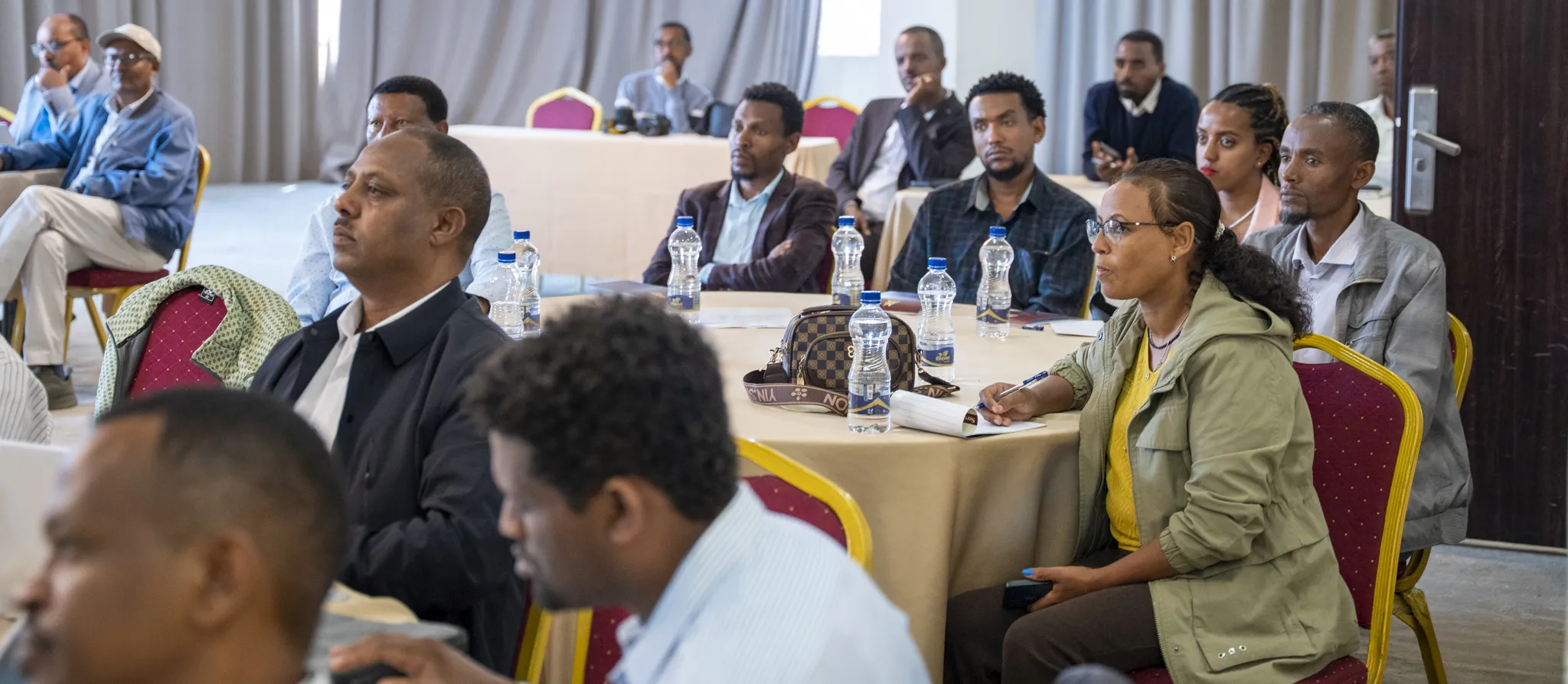 Participants attend an electric vehicle curriculum validation workshop in Ethiopia.