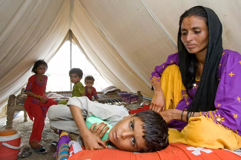 Family in Pakistan receiving support from SOS