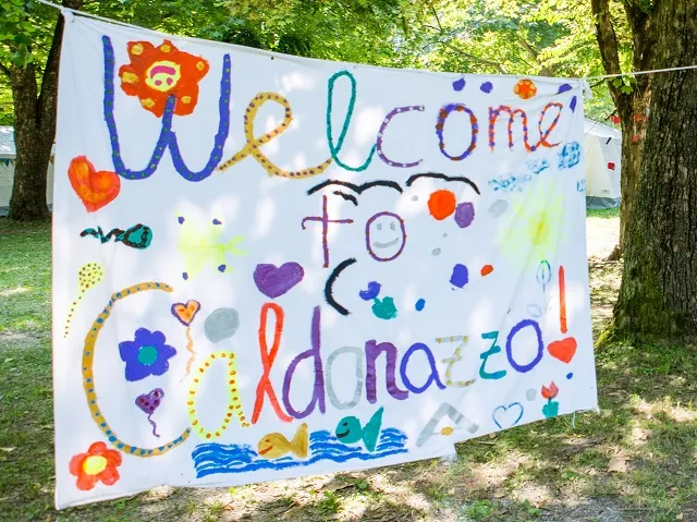Hand-made welcome banner to Camp Caldonazzo.