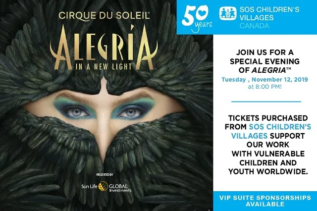 Event card for SOS/Cirque du Soleil special event on November 12, 2019