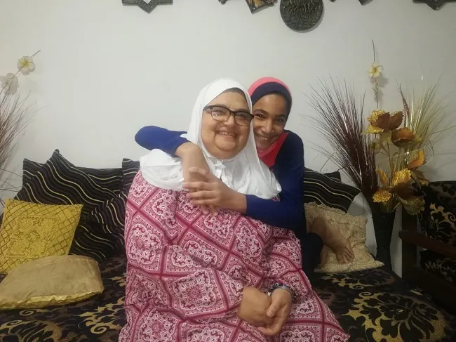 Jamila hugging her SOS mother.