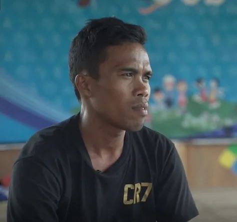 Mr. Ferlin at an SOS emergency shelter.