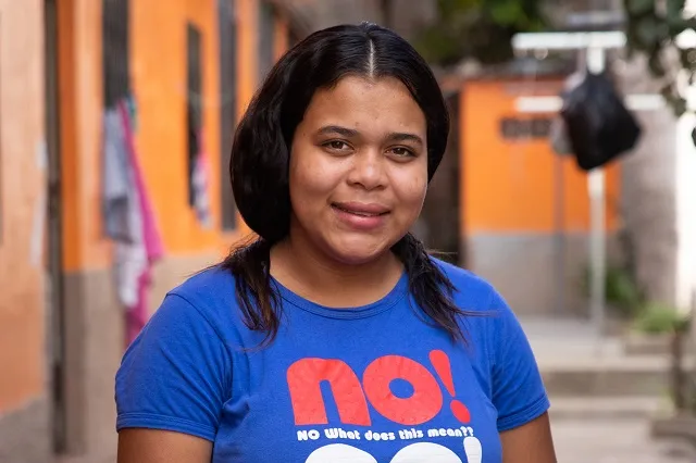 Lucia posing for a photo.