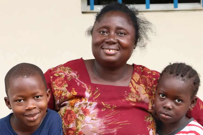 Siblings with their SOS mother