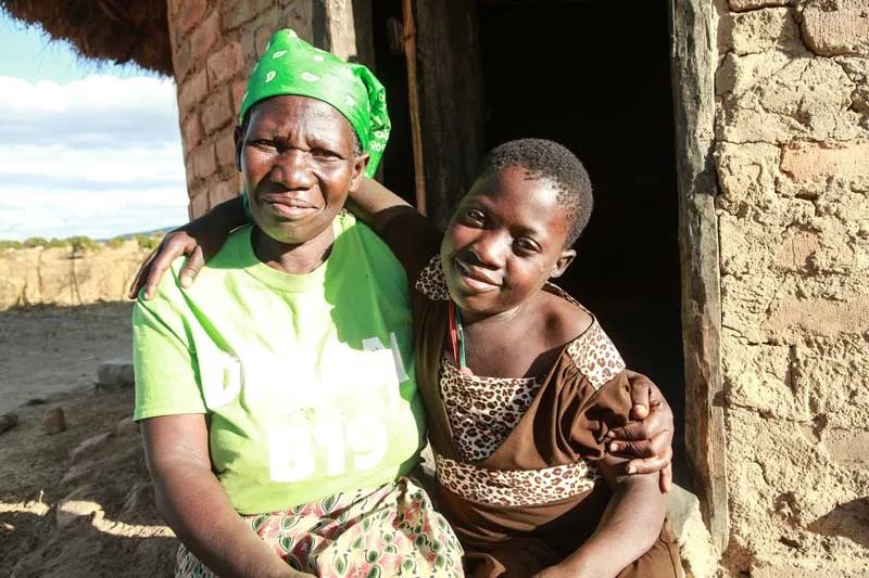 Young girl with her grandmother