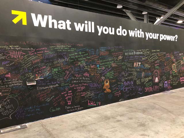 Message wall at Women Deliver conference