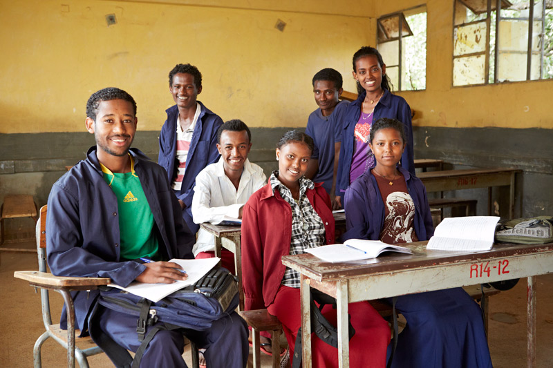 Youths in a classroom in Bahir Dar, Ethiopia