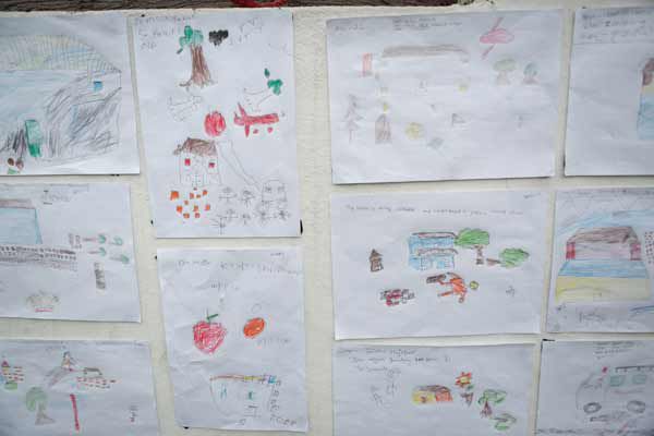 Drawings by children in Nepal after the earthquake